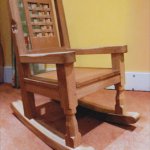 Rocking Chair - With hand-carved Lily on each piece.