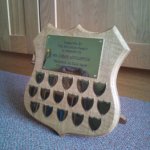 Shield - With hand-carved Lily on each piece