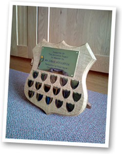 Image of hand carved shield